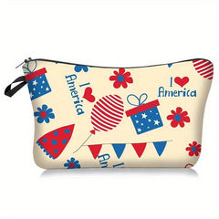 American Flag Cosmetic Bag Clutch Travel Toiletry Storage