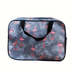 Travel Flamingo Mesh Cosmetic Bag Large Capacity Waterproof Toiletry Bag