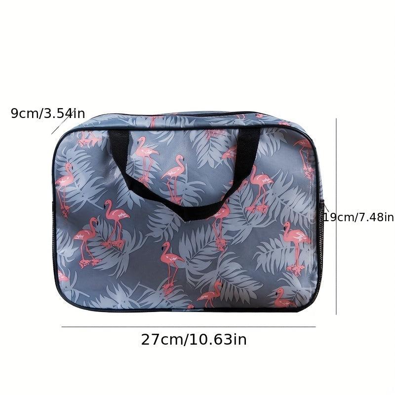 Travel Flamingo Mesh Cosmetic Bag Large Capacity Waterproof Toiletry Bag