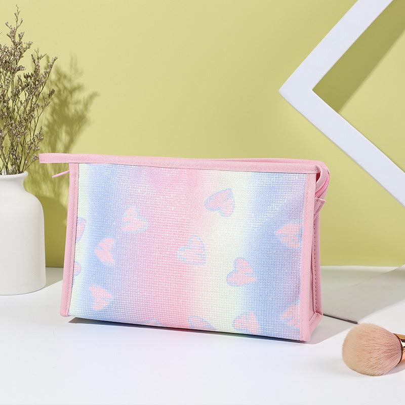 Glitter Love Toiletry Bag Portable Cosmetics Wash Travel Storage Bag