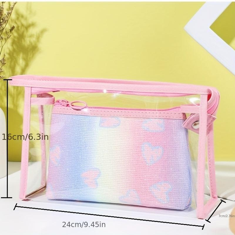 Glitter Love Toiletry Bag Portable Cosmetics Wash Travel Storage Bag