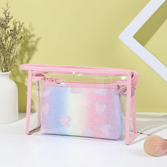 Glitter Love Toiletry Bag Portable Cosmetics Wash Travel Storage Bag