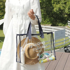 Transparent PVC Beach Bag Large Capacity Portable Handbag