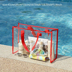 Transparent PVC Beach Bag Large Capacity Portable Handbag