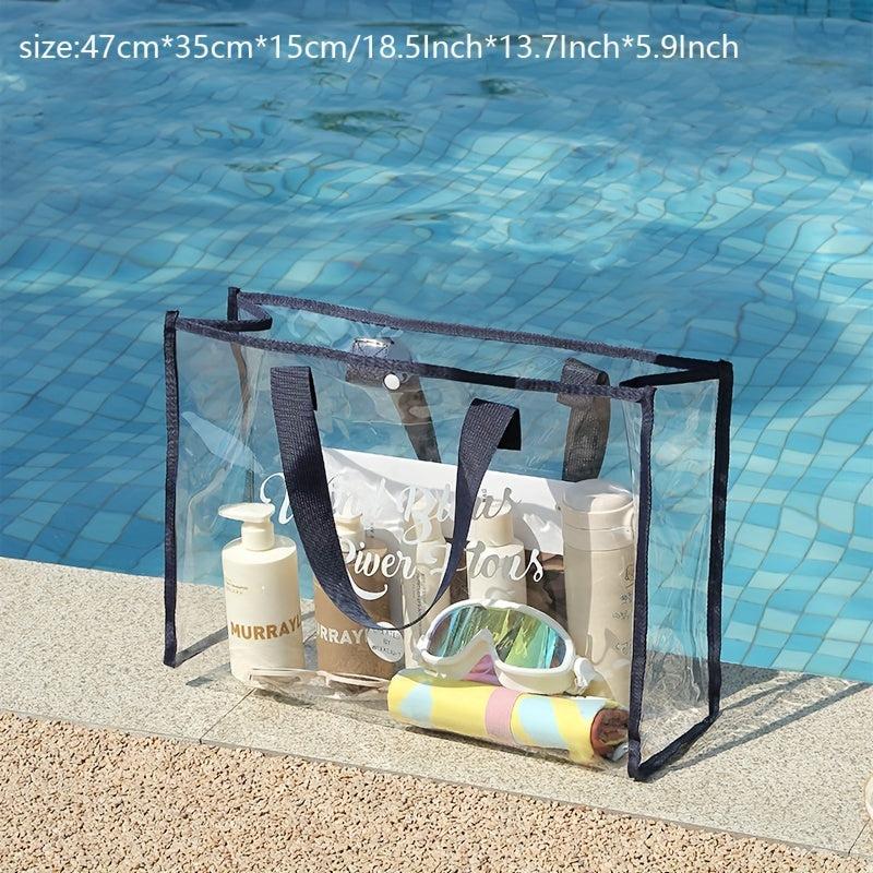 Transparent PVC Beach Bag Large Capacity Portable Handbag