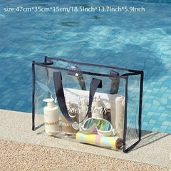 Transparent PVC Beach Bag Large Capacity Portable Handbag