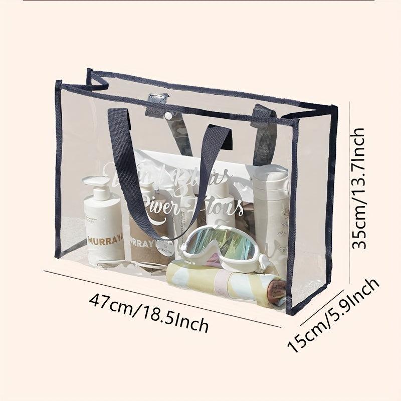 Transparent PVC Beach Bag Large Capacity Portable Handbag