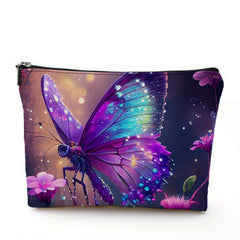Colorful Butterfly Print Cosmetics Bag for Women - Travel Toiletry Bag