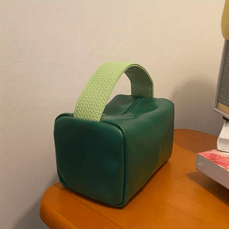 Portable Candy PU Large Capacity Makeup Bag Storage Bag Square Organizing Bag