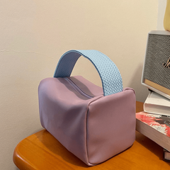 Portable Candy PU Large Capacity Makeup Bag Storage Bag Square Organizing Bag