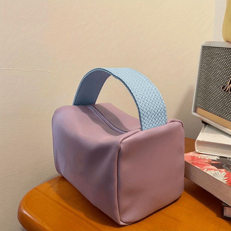 Portable Candy PU Large Capacity Makeup Bag Storage Bag Square Organizing Bag