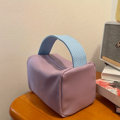 Portable Candy PU Large Capacity Makeup Bag Storage Bag Square Organizing Bag