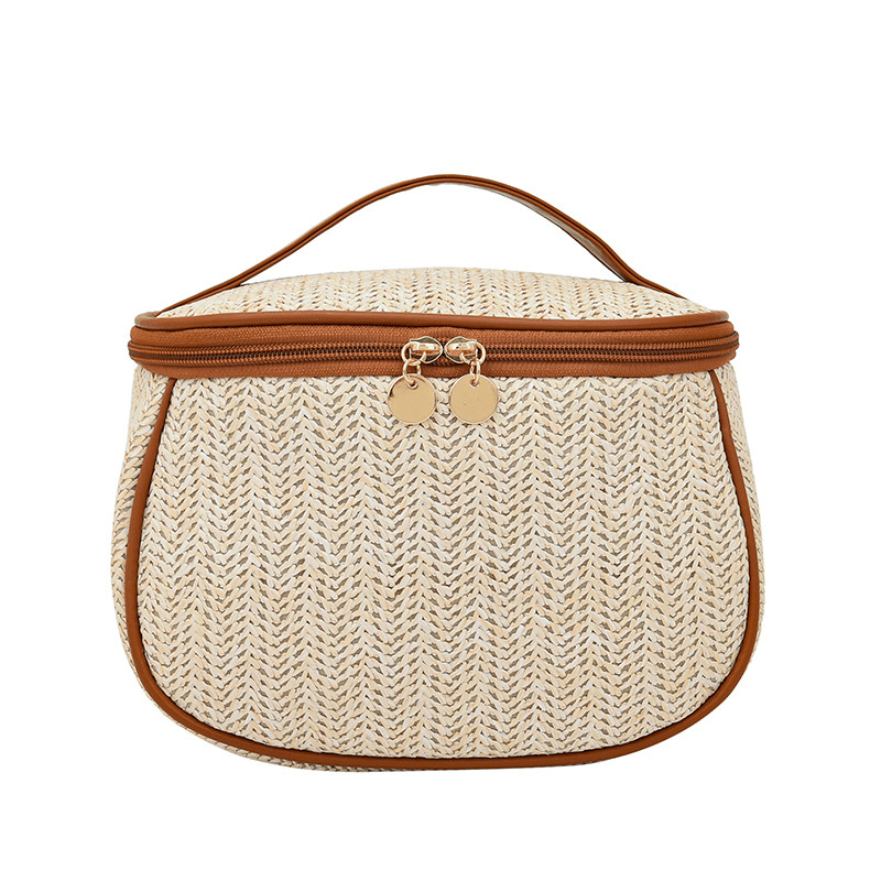 Straw Woven Cosmetic Bag Large Capacity Toiletry Bag
