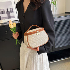Straw Woven Cosmetic Bag Large Capacity Toiletry Bag