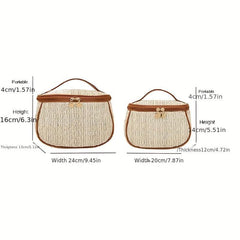 Straw Woven Cosmetic Bag Large Capacity Toiletry Bag