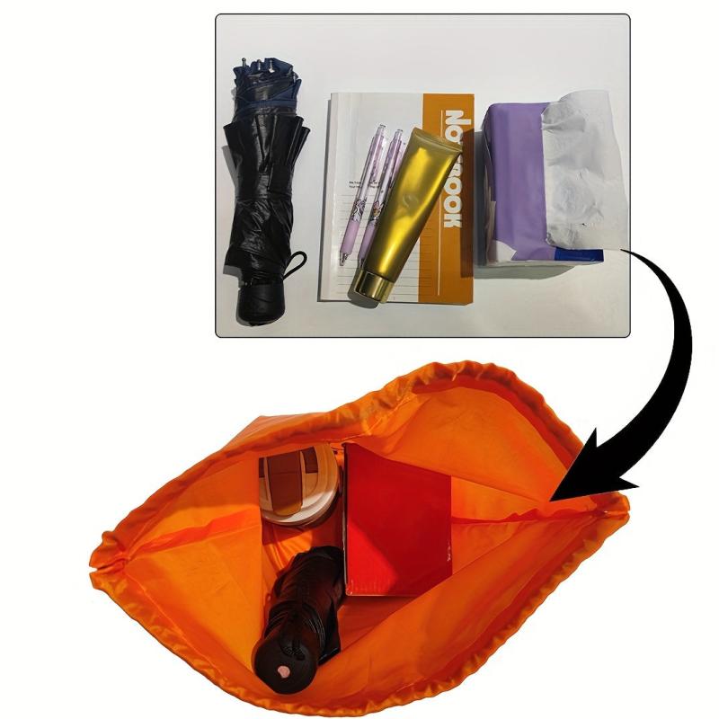 Polyester Drawstring Backpack Lightweight Foldable Storage Bag