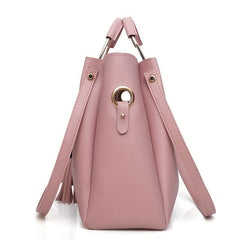 3pcs Tassel Handbag Set Women's Tote Bag Crossbody Bag Clutch Purse