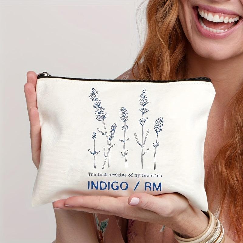 Floral Travel Cosmetic Bag Music Album Canvas Storage Bag