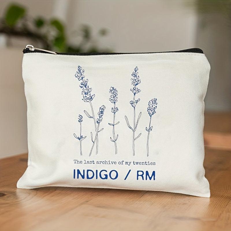 Floral Travel Cosmetic Bag Music Album Canvas Storage Bag