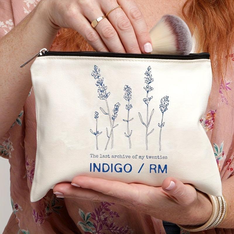 Floral Travel Cosmetic Bag Music Album Canvas Storage Bag