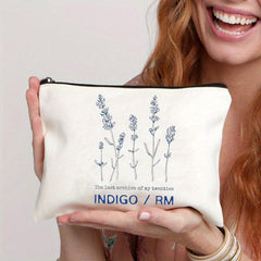 Floral Travel Cosmetic Bag Music Album Canvas Storage Bag