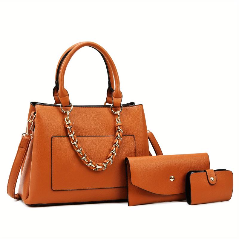Metal Chain Large Capacity Handbags Set Women's Purse Sets