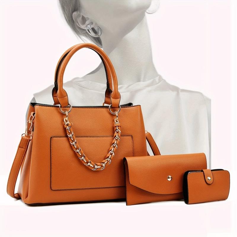 Metal Chain Large Capacity Handbags Set Women's Purse Sets