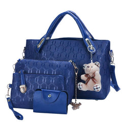 4-Piece Women's Tote Bag Set - Handbag, Shoulder Bag, Clutch Bag, Key Card Bag