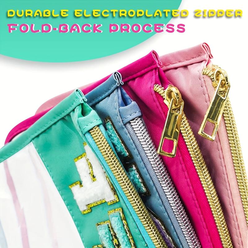 Waterproof Transparent PVC Towel Embroidered Letter Cosmetic Bag
