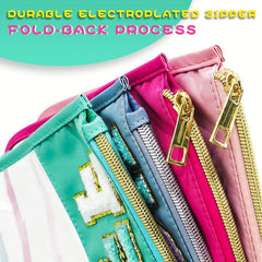 Waterproof Transparent PVC Towel Embroidered Letter Cosmetic Bag