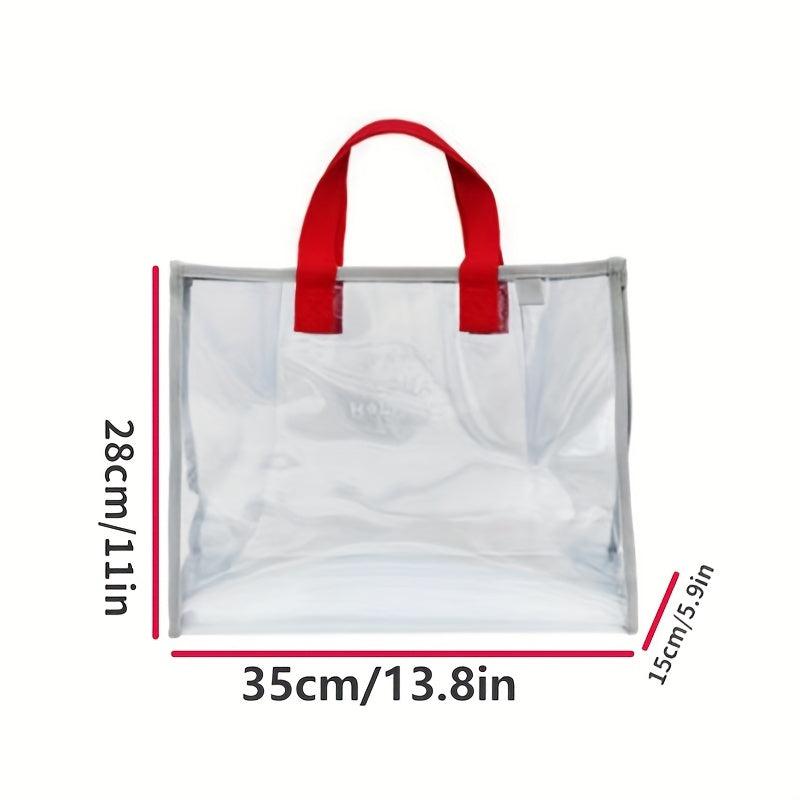 PVC Transparent Handbag Clothing Storage Beach Travel Tote Bag