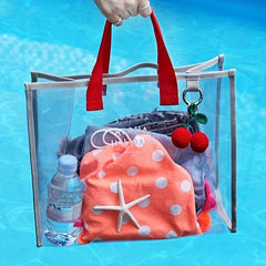 PVC Transparent Handbag Clothing Storage Beach Travel Tote Bag