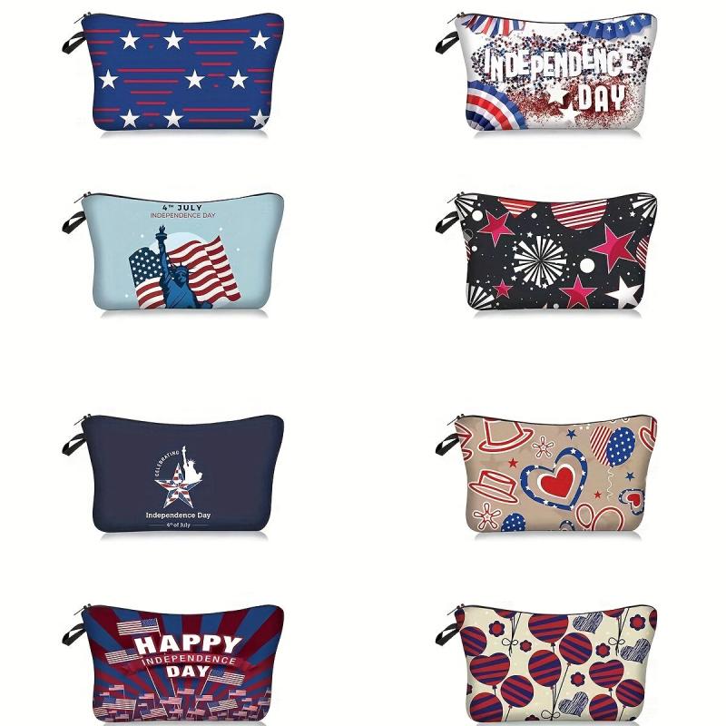 American Independence Cosmetics Bag Portable Travel Toiletry Clutch Storage