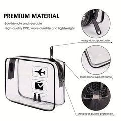 Clear Travel Zipper Toiletry Bag Cosmetic Pouch Storage Bag