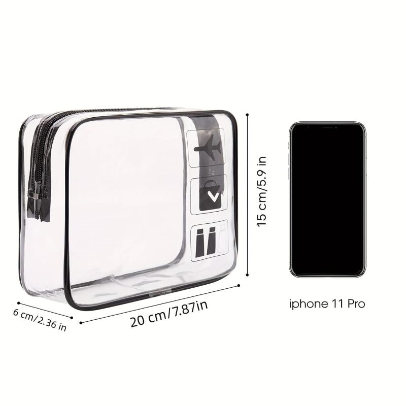 Clear Travel Zipper Toiletry Bag Cosmetic Pouch Storage Bag