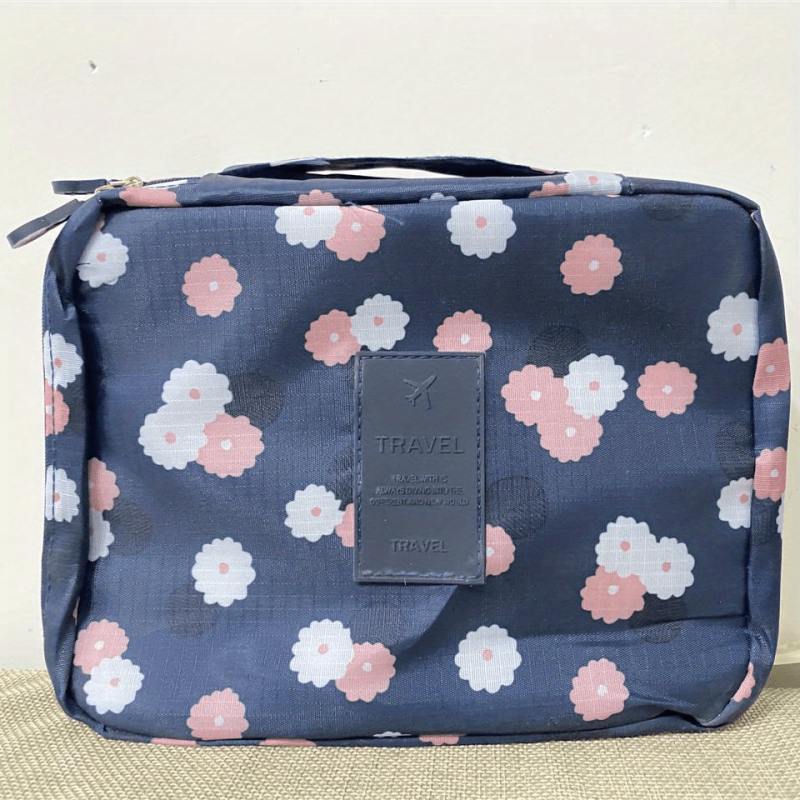Portable Flower Cosmetics Bag Travel Toiletry Bag Waterproof