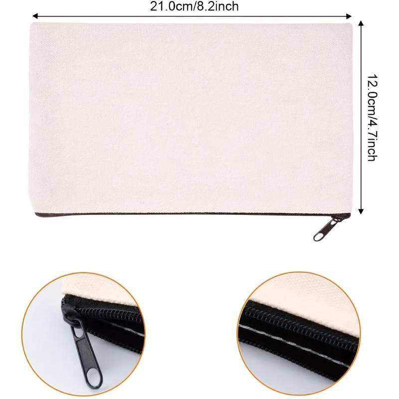 5pcs Canvas Zipper Pouch Wallet For Crafts DIY Pattern Bag Coin Purse