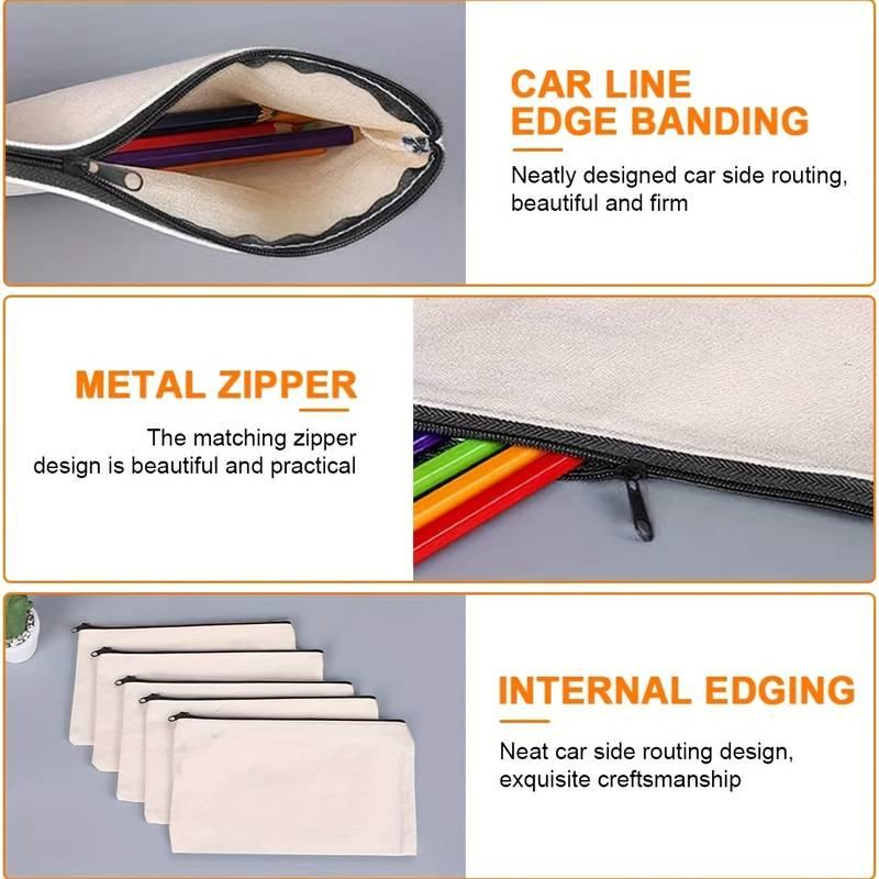 5pcs Canvas Zipper Pouch Wallet For Crafts DIY Pattern Bag Coin Purse