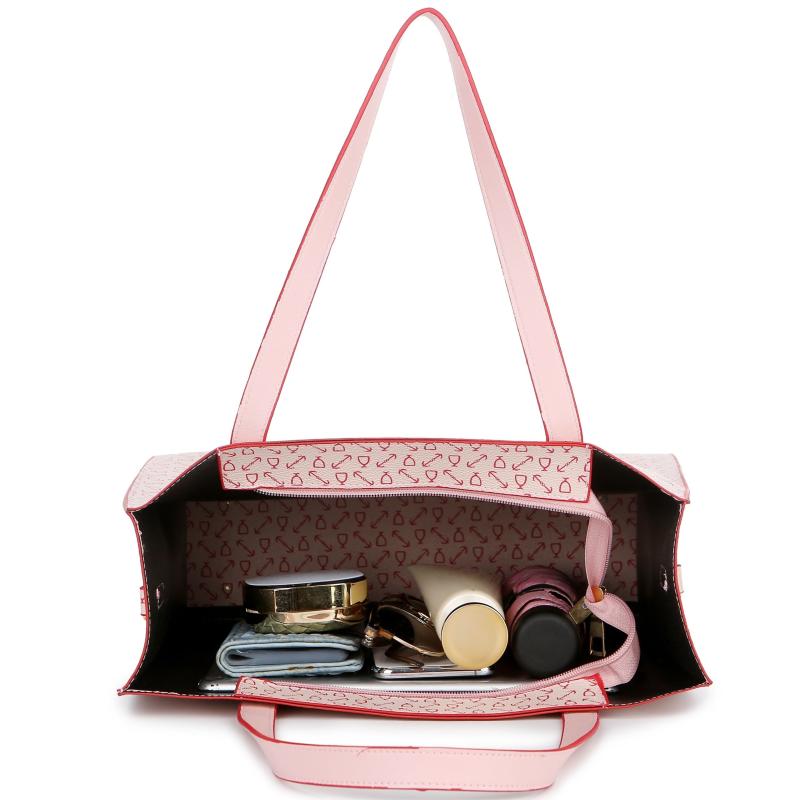 4pcs PVC Tote Crossbody Clutch Purse Set Large Capacity Shoulder Bag