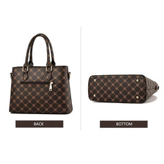 2pcs Geometric Pattern Tote Bag Set Tassel Decor Shoulder Handbag