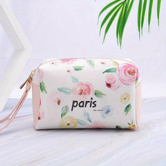 City Name PU Leather Cosmetic Bag Travel Storage Bag Portable Toiletry Bag
