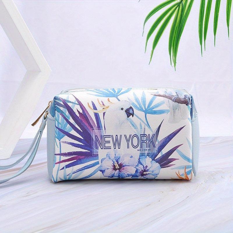 City Name PU Leather Cosmetic Bag Travel Storage Bag Portable Toiletry Bag
