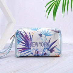 City Name PU Leather Cosmetic Bag Travel Storage Bag Portable Toiletry Bag