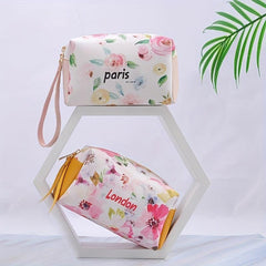 City Name PU Leather Cosmetic Bag Travel Storage Bag Portable Toiletry Bag