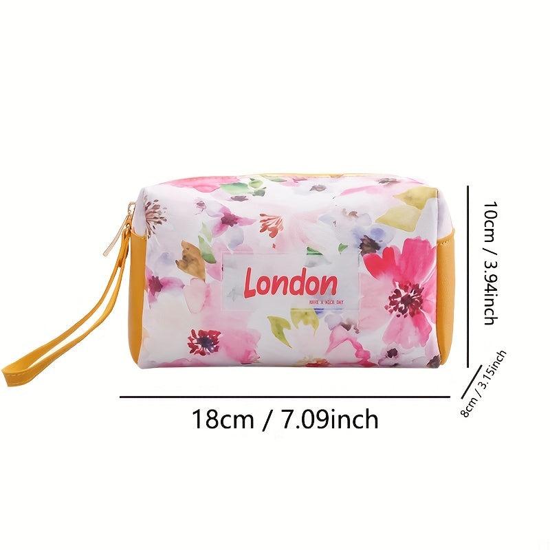 City Name PU Leather Cosmetic Bag Travel Storage Bag Portable Toiletry Bag