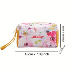 City Name PU Leather Cosmetic Bag Travel Storage Bag Portable Toiletry Bag