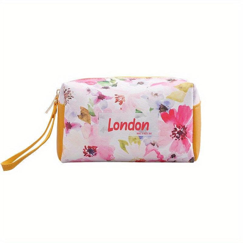 City Name PU Leather Cosmetic Bag Travel Storage Bag Portable Toiletry Bag