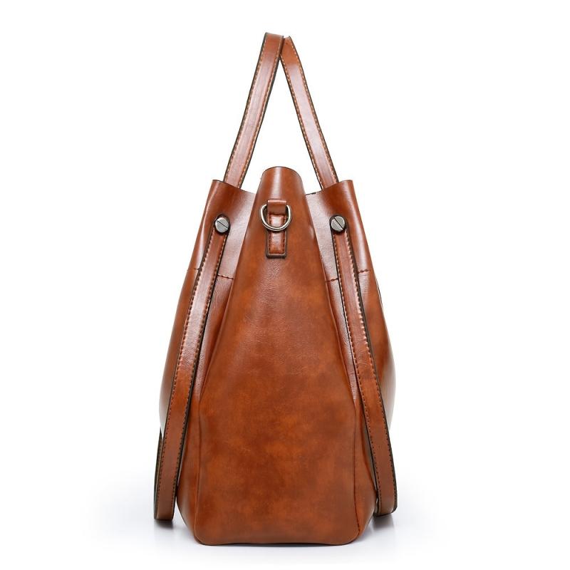 4pcs Retro Tote Bag Set PU Leather Handbag Crossbody Clutch Purse Card Holder
