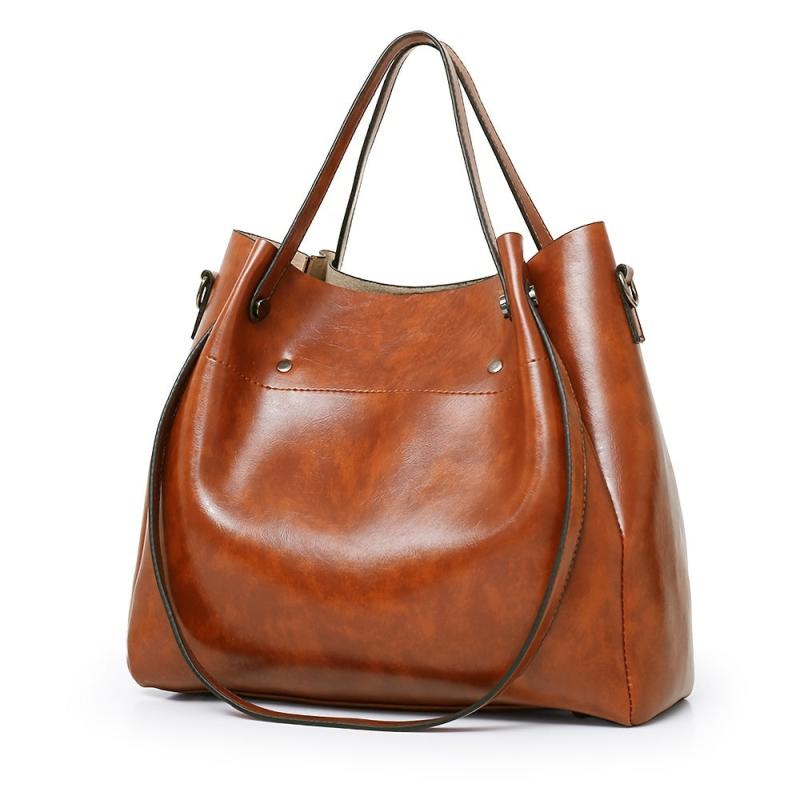 4pcs Retro Tote Bag Set PU Leather Handbag Crossbody Clutch Purse Card Holder