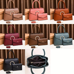 2Pcs Women's Handbags Set Satchel Bag Crossbody with Coin Purse